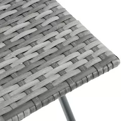 Outsunny 2-Seater Chair Bistro Set Garden Patio Table & Chair Black Rattan Furniture Grey - 9