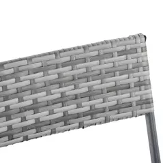 Outsunny 2-Seater Chair Bistro Set Garden Patio Table & Chair Black Rattan Furniture Grey - 8