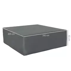Outsunny 205x192cm Outdoor Garden Rattan Furniture Protective Cover Water UV Resistant Grey - 3