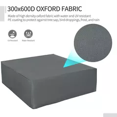 Outsunny 205x192cm Outdoor Garden Rattan Furniture Protective Cover Water UV Resistant Grey - 6