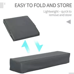 Outsunny 200x73cm Outdoor Garden Rattan Furniture Protective Cover Water UV Resistant Grey - 4