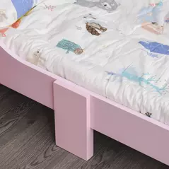 HOMCOM Kids Toddler Bed Princess Crown Theme Safety Side Rails Slats Home Bedroom Furniture Boys Girls 3-6 Years Pink 143 x 73 x 60 cm - 7