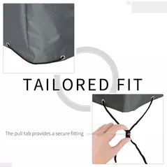 Outsunny 205x192cm Outdoor Garden Rattan Furniture Protective Cover Water UV Resistant Grey - 5