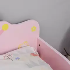 HOMCOM Kids Toddler Bed Princess Crown Theme Safety Side Rails Slats Home Bedroom Furniture Boys Girls 3-6 Years Pink 143 x 73 x 60 cm - 9