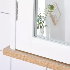 kleankin Bathroom Mirror Cabinet Wall Mounted Storage Cupboard with Double Door and Adjustable Shelf, White - 6