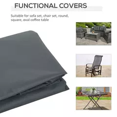 Outsunny Rectangular Patio Furniture Cover for Chairs Water UV Resistant Protection 600D Oxford Fabric Rattan Lounge Clean Cover, 200 x 86 x 82cm - 6