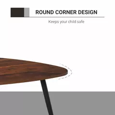 HOMCOM Set of Two Scandinavian-Style Coffee Tables - Walnut - 8