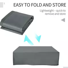 Outsunny 205x192cm Outdoor Garden Rattan Furniture Protective Cover Water UV Resistant Grey - 4