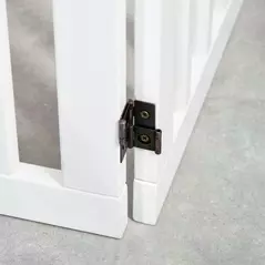 PawHut Wooden Pet Gate Foldable Freestanding Dog Safety Barrier w/ Support Feet - 9