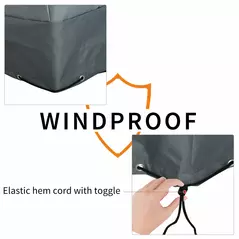 Outsunny Rectangular Patio Furniture Cover for Chairs Water UV Resistant Protection 600D Oxford Fabric Rattan Lounge Clean Cover, 200 x 86 x 82cm - 5