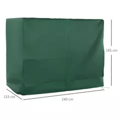 Outsunny 3-Seat Outdoor Garden Swing Chair Protective Cover Water UV Resistant, 240L x 133Wcm, Green - 3