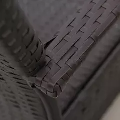 Outsunny 3 Pieces Rattan Bistro Set with Furniture Cover, Wicker Garden Furniture Set, Glass Top Coffee Table and Chairs with Cushions for Outdoor, Patio, Balcony, Cream White - 8