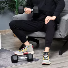 HOMCOM 2x6kg Hex Dumbbells Set Rubber Dumbbells Weight Lifting Equipment Fitness Home Gym - 2