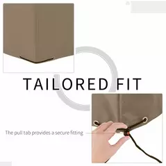 Outsunny 600D Oxford Patio Garden Furniture Dining Table Chair Set Cover Water Protector Waterproof Anti-UV – Beige - 4