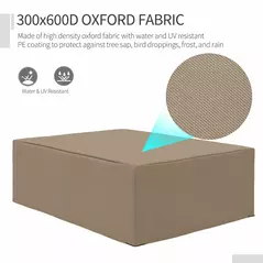 Outsunny 600D Oxford Patio Garden Furniture Dining Table Chair Set Cover Water Protector Waterproof Anti-UV – Beige - 5