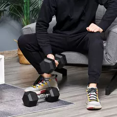 HOMCOM 2x8kg Hex Dumbbell Rubber Weights Sets Hexagonal Gym Fitness Lifting Home - 2