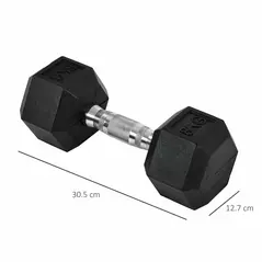 HOMCOM 2x8kg Hex Dumbbell Rubber Weights Sets Hexagonal Gym Fitness Lifting Home - 3