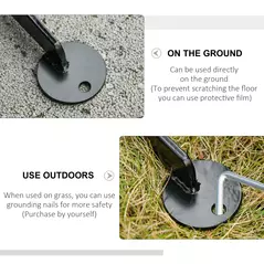 Outsunny Hanging Hammock Stand Hammock Chair Stand C Stand Steel Heavy Duty Stand for Hanging Hammock Air Porch Swing Chair Indoor Outdoor (Only Construction) - 5