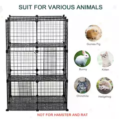 PawHut Pet Playpen DIY Small Animal Cage Enclosure Metal Wire Fence 39 Panels with 3 Doors 2 Ramps for Kitten Bunny Chinchilla Pet Mink Black - 7