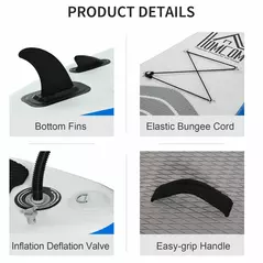 HOMCOM Stand Up Paddle Board SUP Accessory Carry Bag Adj Paddle Pump Leash Inflatable Paddle Board - 4