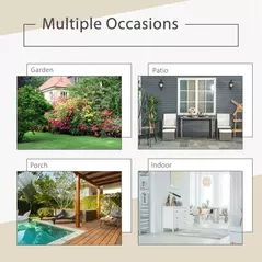 Outsunny 3 Pieces Rattan Bistro Set with Furniture Cover, Wicker Garden Furniture Set, Glass Top Coffee Table and Chairs with Cushions for Outdoor, Patio, Balcony, Cream White - 6