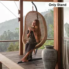 Outsunny Hanging Hammock Stand Hammock Chair Stand C Stand Steel Heavy Duty Stand for Hanging Hammock Air Porch Swing Chair Indoor Outdoor (Only Construction) - 8