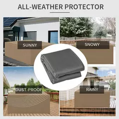 Outsunny 600D Oxford Patio Garden Furniture Dining Table Chair Set Cover Water Protector Waterproof Anti-UV – Beige - 6