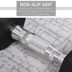 HOMCOM 2x4kg Rubber Dumbbell Sports Hex Weights Sets Home Gym Fitness Hexagonal Dumbbells Kit Weight Lifting Exercise - 4