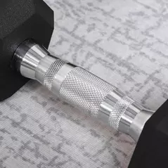 HOMCOM 2x4kg Rubber Dumbbell Sports Hex Weights Sets Home Gym Fitness Hexagonal Dumbbells Kit Weight Lifting Exercise - 9