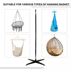 Outsunny Hanging Hammock Stand Hammock Chair Stand C Stand Steel Heavy Duty Stand for Hanging Hammock Air Porch Swing Chair Indoor Outdoor (Only Construction) - 6