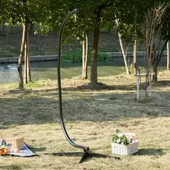 Outsunny Hanging Hammock Stand Hammock Chair Stand C Stand Steel Heavy Duty Stand for Hanging Hammock Air Porch Swing Chair Indoor Outdoor (Only Construction) - 7