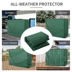 Outsunny 3-Seat Outdoor Garden Swing Chair Protective Cover Water UV Resistant, 240L x 133Wcm, Green - 4