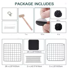 PawHut Pet Playpen DIY Small Animal Cage Enclosure Metal Wire Fence 39 Panels with 3 Doors 2 Ramps for Kitten Bunny Chinchilla Pet Mink Black - 6