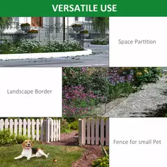 Outsunny Garden Decorative Fence 4 Panels 44in x 12ft Metal Wire Landscape Border Edging - 6