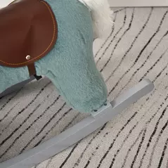 HOMCOM Kids Plush Ride-On Rocking Horse Toy Rocker with Plush Toy Realistic Sounds for Child 18-36 Months Blue - 9