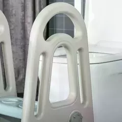 HOMCOM Kids Toddler Step Stool Ladder Kitchen Helper for Toilet Potty Training Bathroom Sink Bedroom Blue and Grey - 9