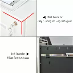 Vinsetto Metal Mobile File Cabinet with Wheels, Lockable 2 Drawer Filing Cabinet for A4, Legal, Letter, Compact Under Desk Storage Unit with Pre-Assembled Body for Home Office, 39 x 48 x 67cm, White - 6