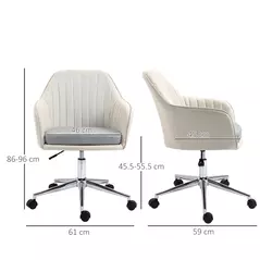 Vinsetto Home Office Chair Comfortable Computer Desk Chair Swivel Task Chair with Golden Base, Vanity Chair for Teens Adults Bedroom, Beige - 3