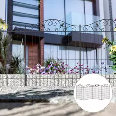 Outsunny Garden Decorative Fence 4 Panels 44in x 12ft Metal Wire Landscape Border Edging - 2