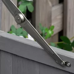 Outsunny Small Shed, Wooden Garden Shed with Openable Hinged Roof and Removable Shelf, Outdoor Tool Storage Cabinet Chest with Double Doors, 74 x 43 x 88 cm, Grey - 8