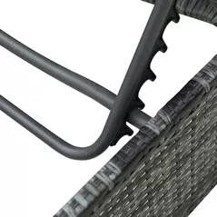 Outsunny 5 PCS Outdoor Rattan Wicker Sofa Sets Reclining Sofa Adjustable Canopy & Side Table Dining Table Set Sectional Conversation Furniture w/ Cushions, Mixed Grey - 9