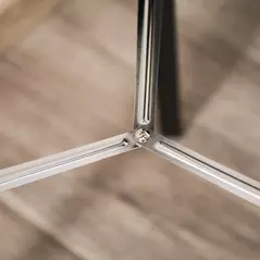 HOMCOM Industrial Style Adjustable Tripod Floor Lamp, Searchlight Lamp with Wooden Legs and Steel Lampshade, 110-155cm, Black - 9