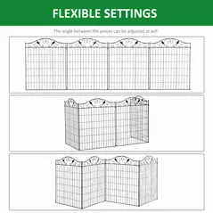 Outsunny Garden Decorative Fence 4 Panels 44in x 12ft Metal Wire Landscape Border Edging - 5