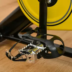 HOMCOM Exercise Bike, with 6kg Flywheel Belt Drive, Adjustable Resistance, LCD Display - Yellow - 9