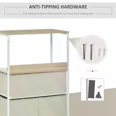 HOMCOM 4 Drawer Storage Chest Unit Home Cabinet w/ Shelves Home Living Room Bedroom Entryway Living Furniture, Light Grey - 6