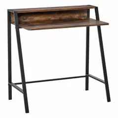 HOMCOM Writing Desk Computer Table Home Office PC Laptop Workstation Storage Shelf 84L x 45W cm Rustic Brown - 1