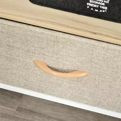 HOMCOM TV Stand Cabinet with 2 Foldable Drawers - Maple Colour - 9