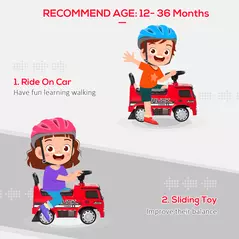 HOMCOM Compatible Kids Ride On Car Truck Mercedes Benz Licensed Toddler Foot To Floor Slider w/Under Seat Storage for 12 - 36 Months Red - 6