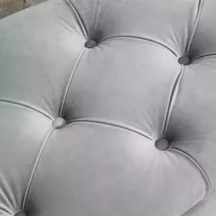 HOMCOM Semi-Circle Ottoman Storage Bench, Bed End Bench, Tufted Upholstered Window Seat Footrest Stool with Rubberwood Legs for Bedroom & Entryway, 120 x 46 x 42 cm, Light Grey - 8