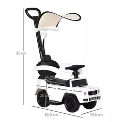 HOMCOM 3 in 1 Kids Children Ride on Push Car Toddler Sliding Car G350 Licensed Walker Foot to Floor Slider Push-Along with Horn Steering Wheel NO POWER Manual, White - 3